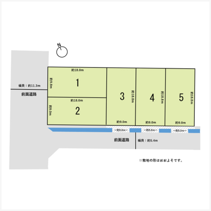 荒屋町イ(5区画)区画図
