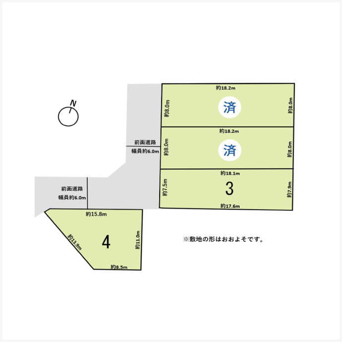 諸江町中丁(4区画)区画図