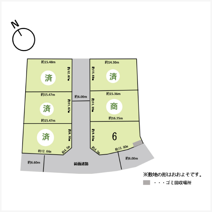 七窪ヘ(6区画)区画図