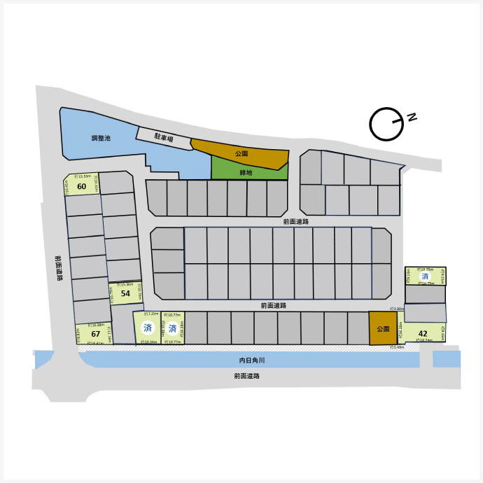 内日角ワ(67区画)区画図
